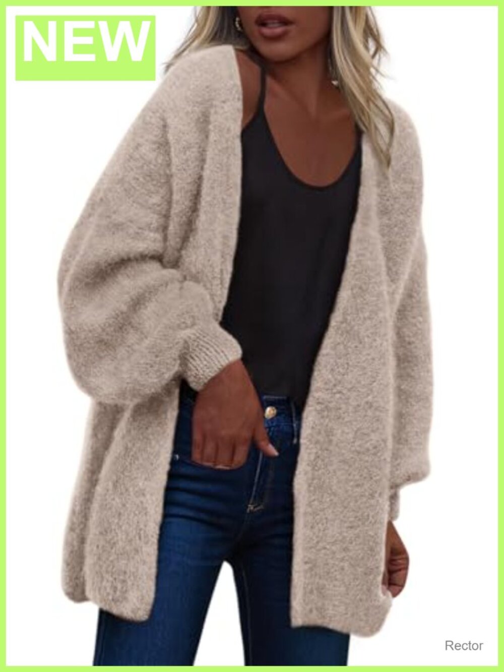 Open Front Chunky Knit Cardigan Slouchy Oversized Long Sleeve Women's Sweater
